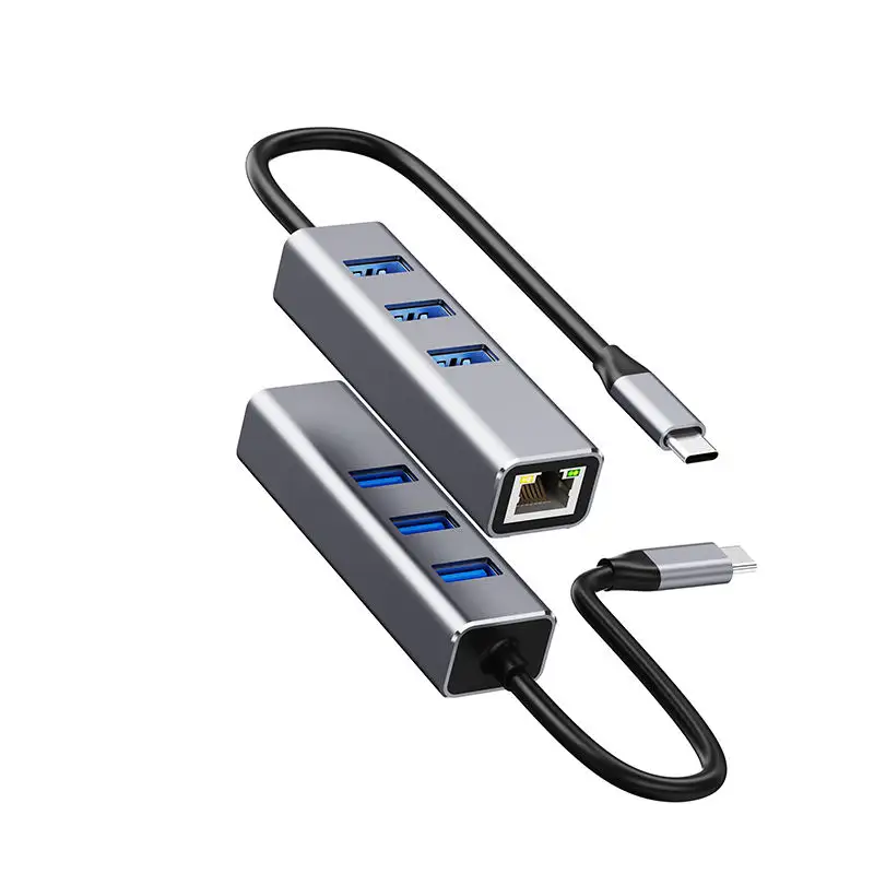 4-портовый концентратор Mindpure, подключи и работай, USB 2,0 3,0 Тип c к RJ45 Тип c, гигабитный LAN Ethernet адаптер, конвертер для настольного ноутбука, ПК