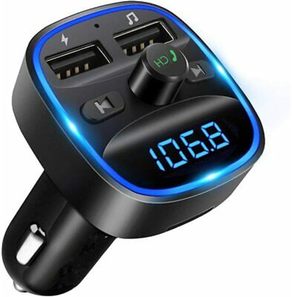 Беспроводной автомобильный fm-передатчик QC3.0 7 видов цветов LED радио автомобиль MP3 адаптер