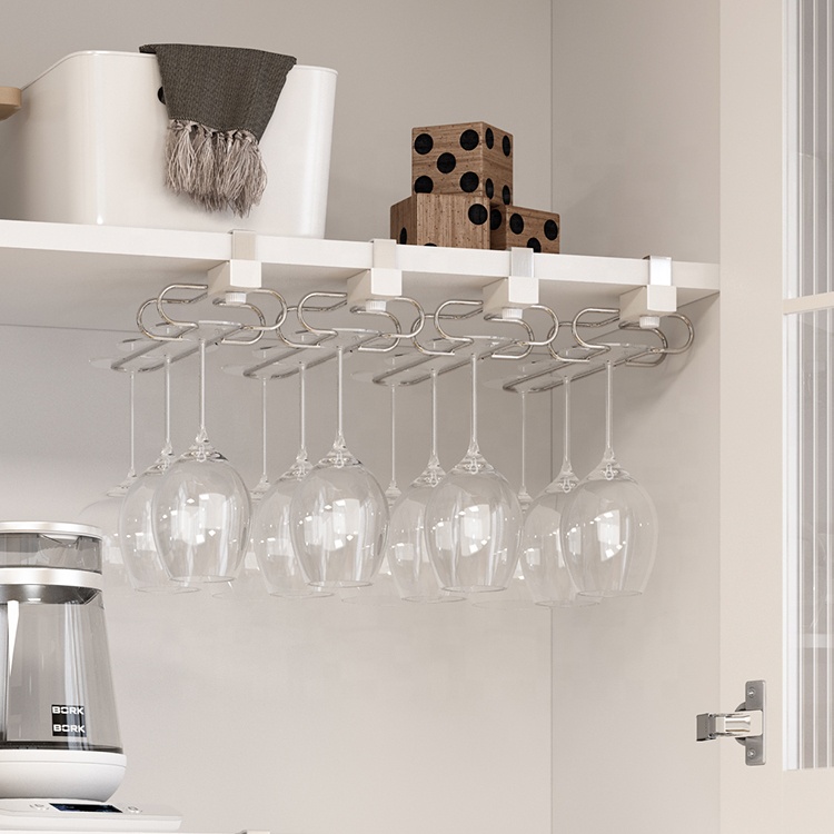 Save space 304 stainless steel Hot selling bar Restaurant Accessories stainless steel wall mounted glass wine holder rack