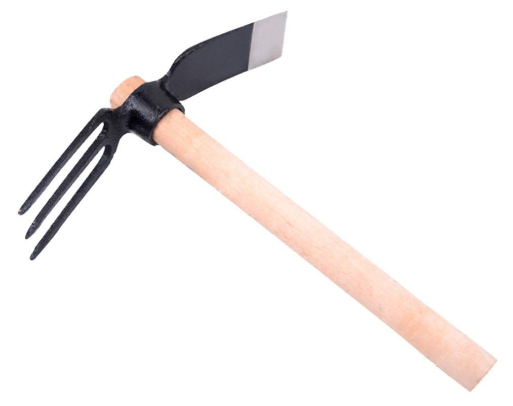 farm wood handle back rotary hoe household Tiller Tools Double Head Agricultural garden and gardening tool Small hoe for sale