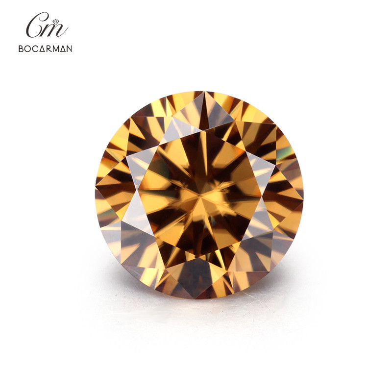 Фабричный источник, сертификат BOCARMAN GRA, заводская цена, оптовая продажа, 6,5 мм, 1CT, 2CT, 3CT, круглая огранка, желтый моиссанит, льготная цена
