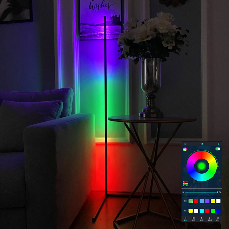 Chuse Современная Скандинавская Радужная цветная RGB лампа с дистанционным управлением, светодиодная угловая лампа, Современная атмосфера, напольная лампа