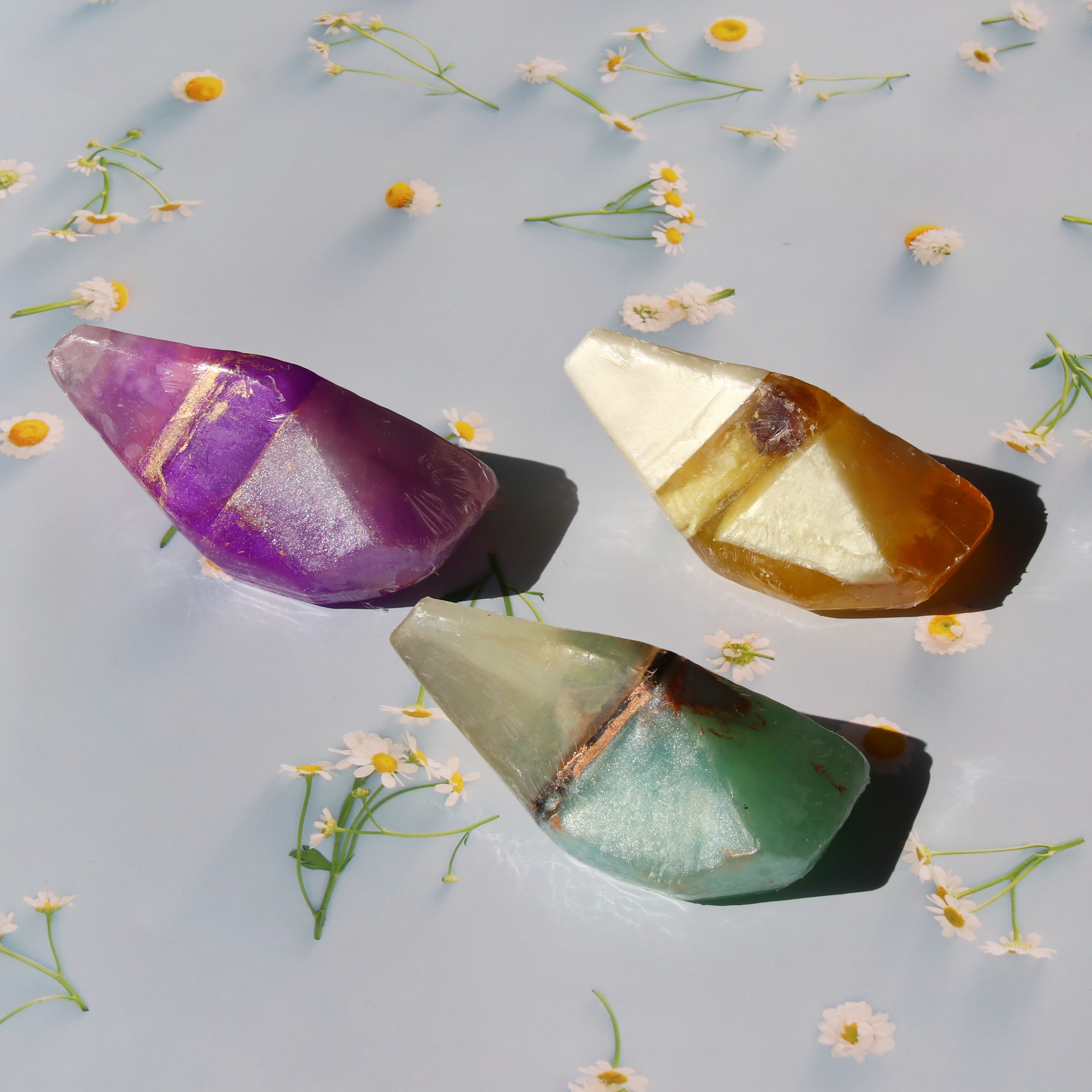 Natural Fragrance Handmade Gold Bath Crystal Gemstone Soap