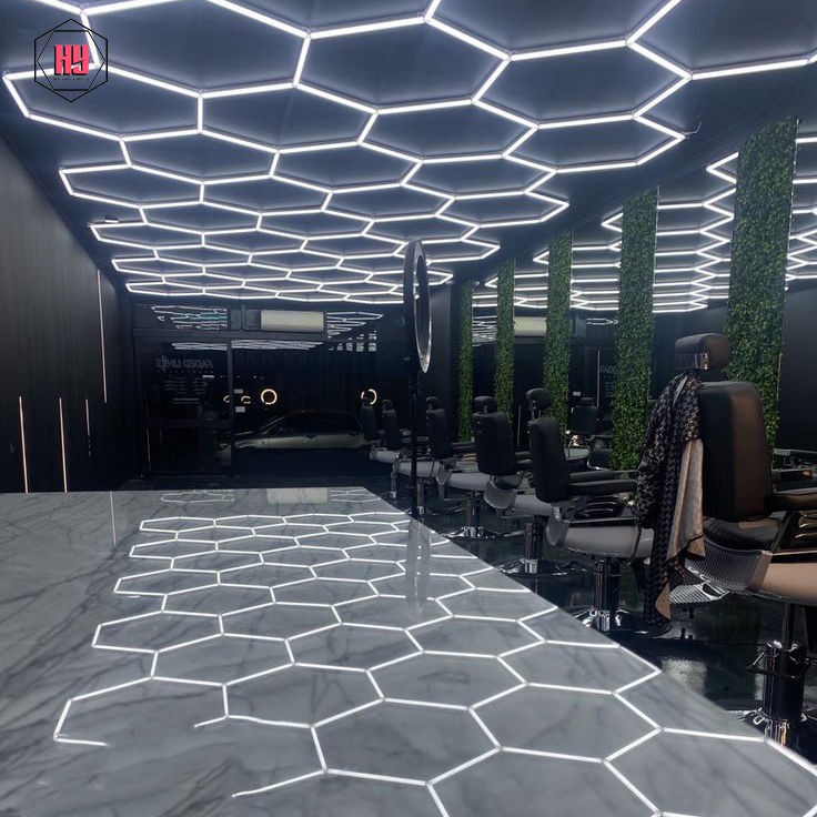 Factory Direct Sales Hexagonal Led Light For Garage Ceiling Customizable Honeycomb Car Workshop Working Light
