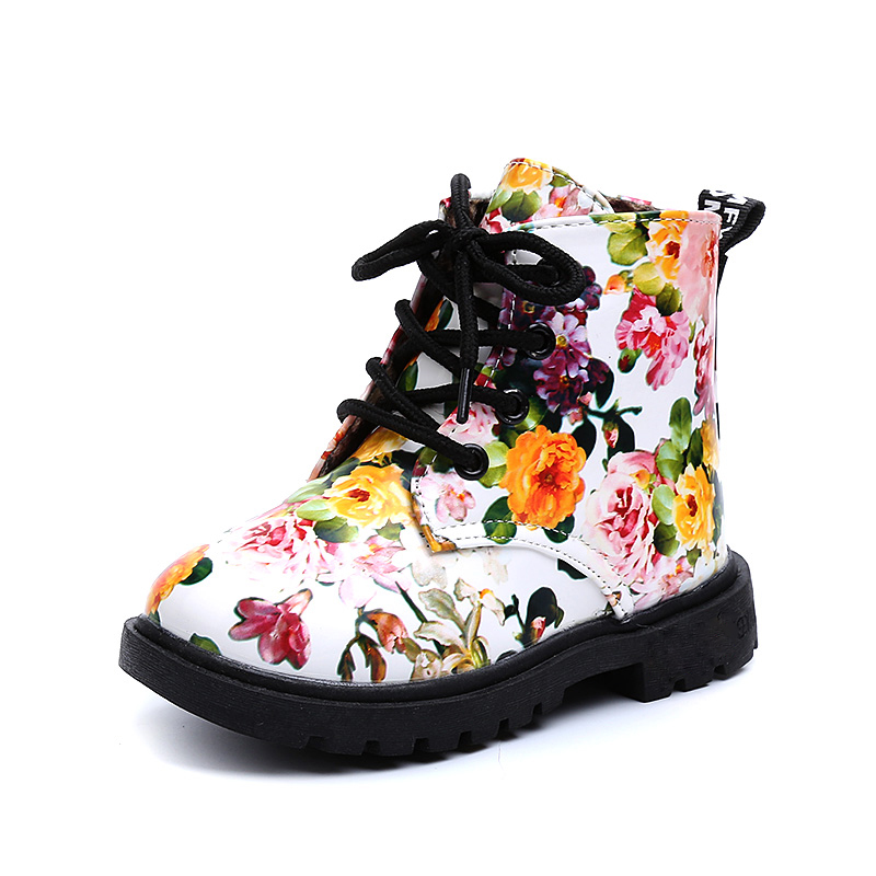 Floral Size 5 Inspired Luxury Pink Color Fashion Fall Designer Bron Ankle Leather Fluffy Baby Boots For Girls Toddler