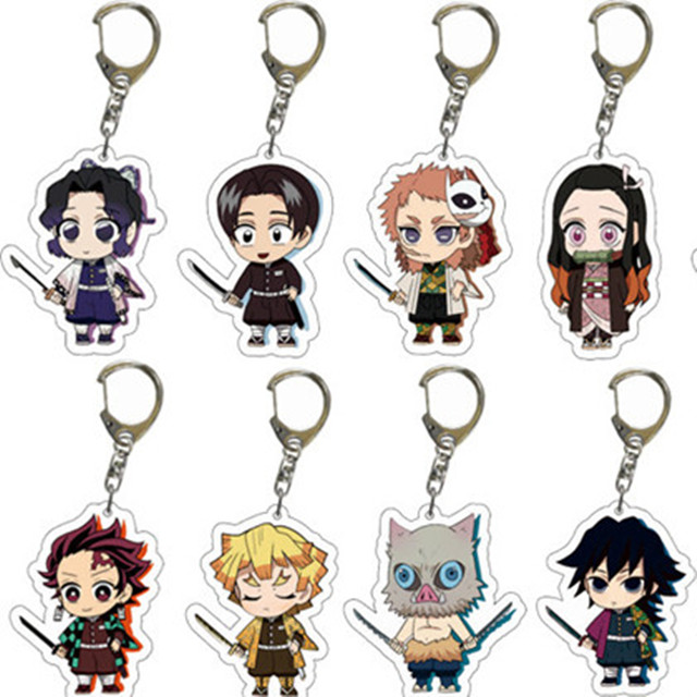 demon slayer bulk demon slayer keychain Theme Doujin llaveros Peripheral Nidouzi Double Keychain Pendant acrylic keychains