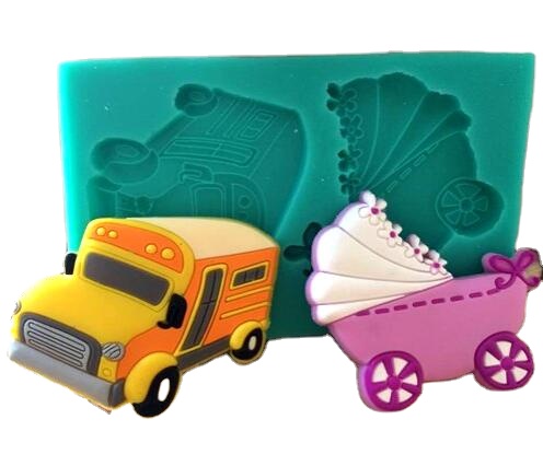 Силиконовая 3D форма для детской коляски, форма для мыла и свечи, инструменты для украшения тортов на день рождения, детский автомобиль, форма для шоколада