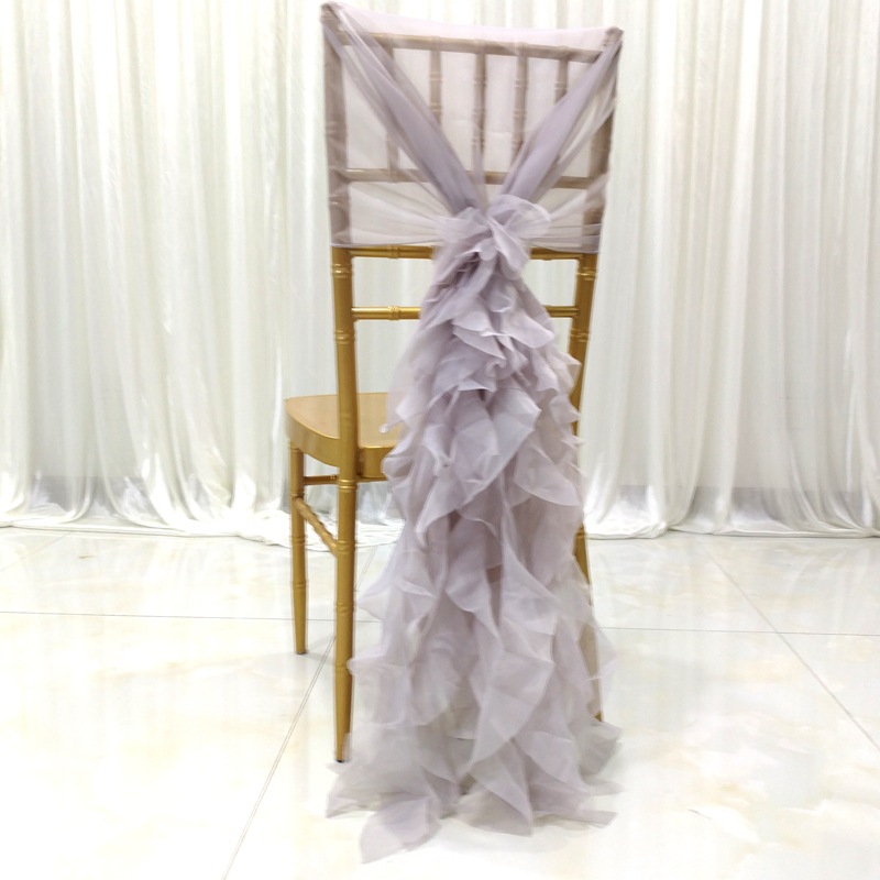 5pcs/lot Organza Knot Wedding Chair Decor Banquet Event Chair Decorations Wedding Decoration Bow Ties Chair Bands Sashes