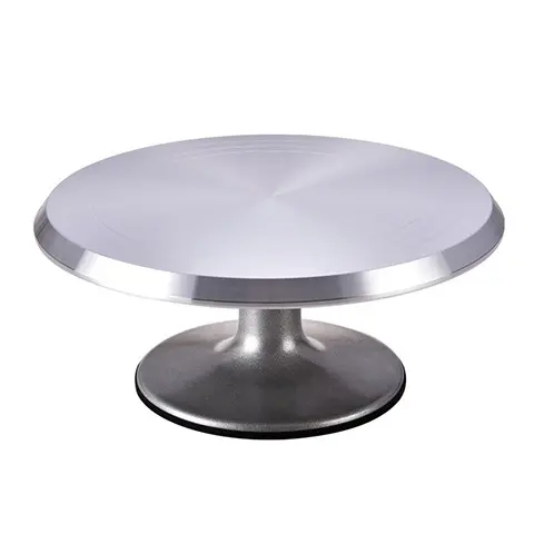 2021 Aluminium Alloy Cake Turntable 12 Inch Revolving Rotating Cake Decorating Stand with Non-Slip Rubber Bottom