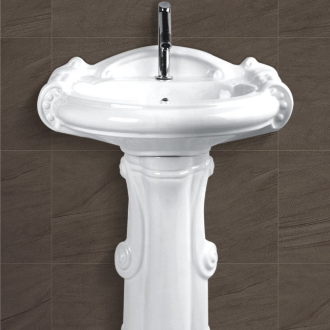 Bathroom wall White hand wash with pedestal