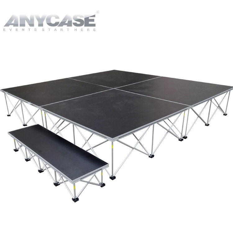 Cheap Black 1.22x1.22m Portable School event decor wedding stage mobile stage platform For Rental