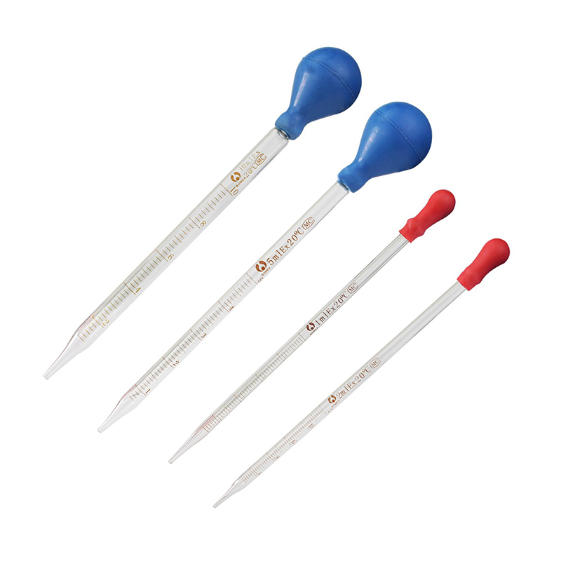 Thick Glass Graduated Measuring Cylinder Set 5ml 10ml 50ml 100ml with Two Brushes Three Pipettes