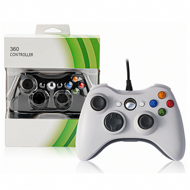 360 проводной геймпад черно-белый с зеленой упаковкой для xbox one, проводной геймпад 360