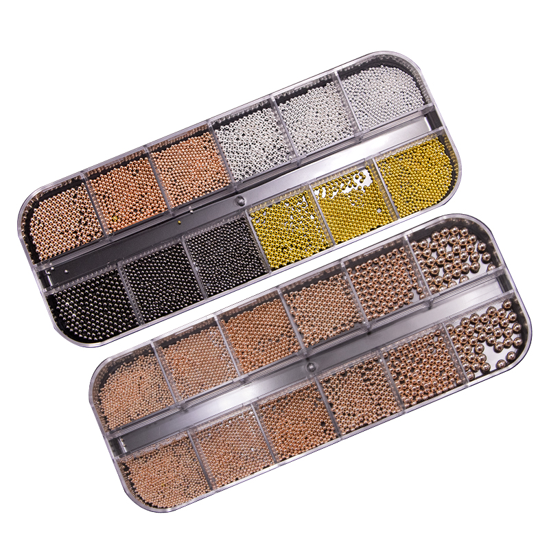 Amazon Hot Metallic Caviar Beads for Nails- Multi-size Nail Caviar Beads Gold Silver beads for Nail Art