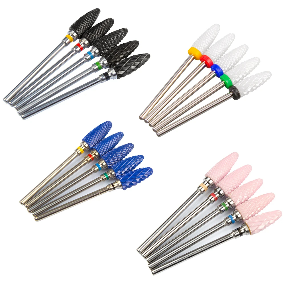 Nail Drill Bits Milling Cutter For Manicure Rotate Ceramic Mill Burr Nail Cutter Manicure Pedicure Machine Drill Bit Accessories