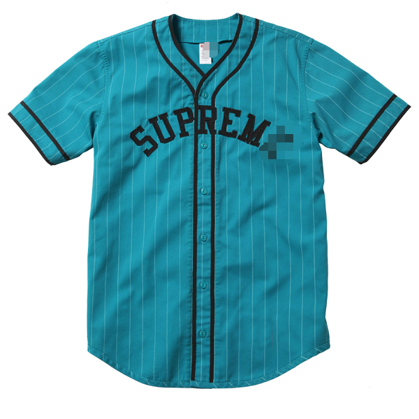 Suprem Men's Baseball Jersey Shirts Plain Blank Stripe Button Down Custom Luxury Sublimation