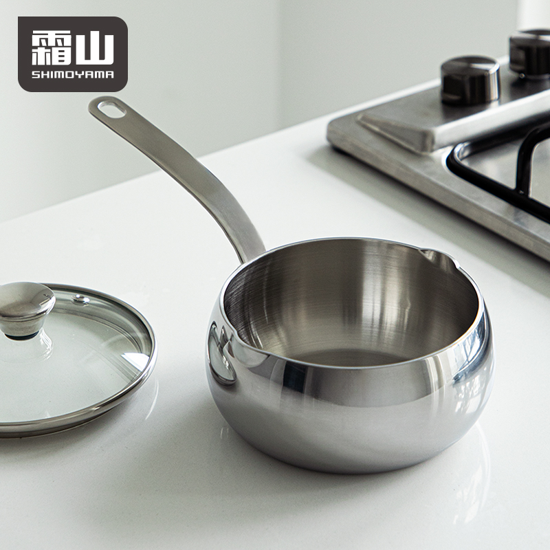 SHIMOYAMA Heavy Duty Japanese-style Cooking Pot Sauce Pan with Lid Small Milk Pot Small Soup Pot