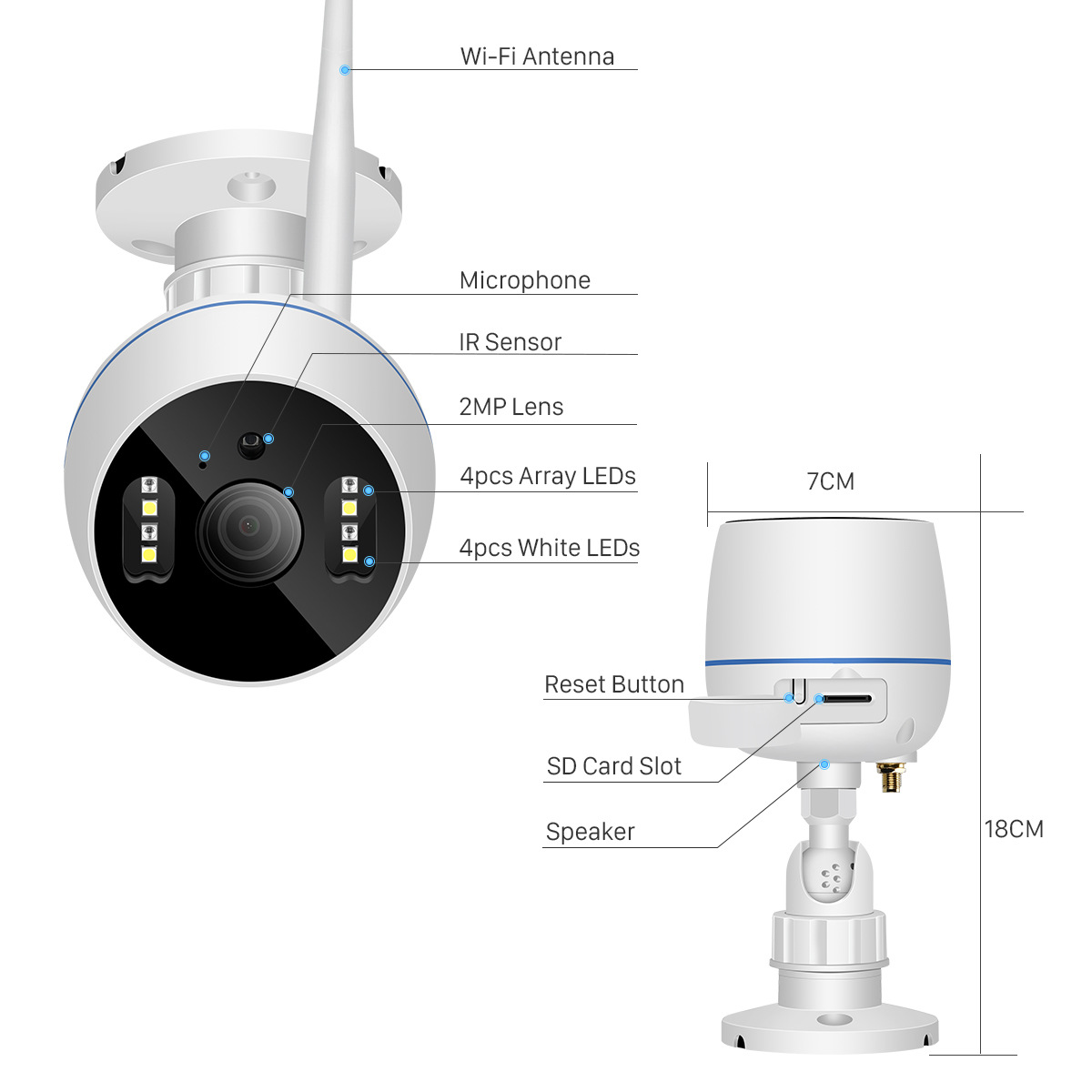 IP-камера Tuya с управлением через приложение Smart Home, Wi-Fi, 1080P/720P HD