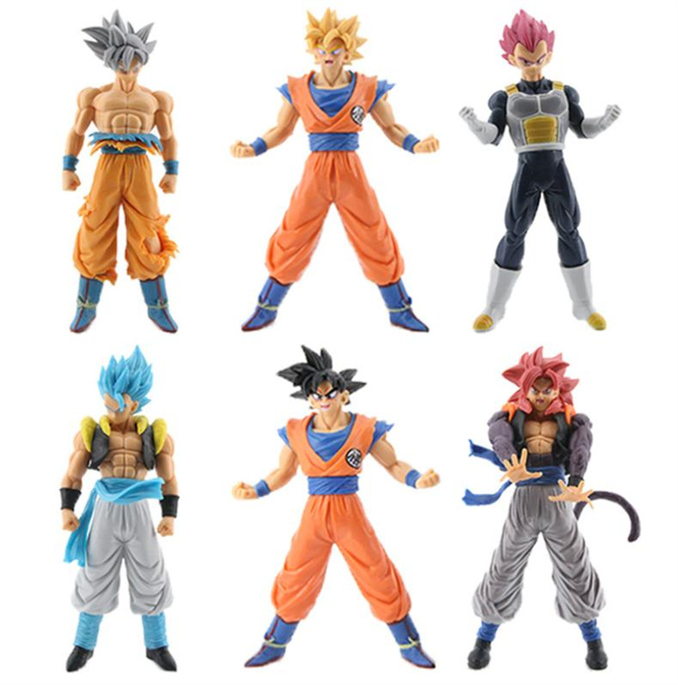 6 шт. DragonBalls рисунком сайяна фигурку Сон Гоку, Гохан, Вегета Vegetto ультра инстинкт модель игрушки подарок