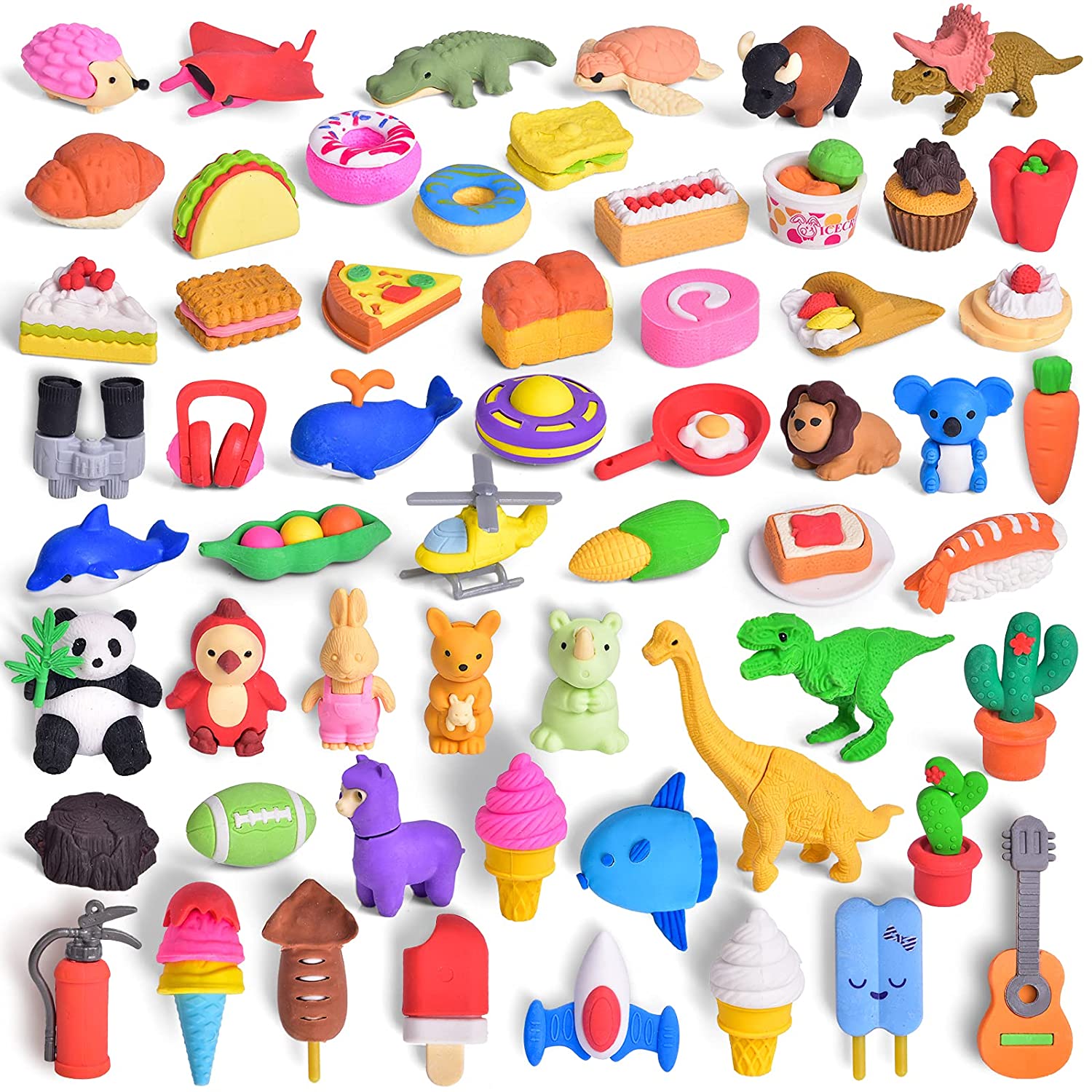 Animal Erasers Kids Puzzle Eraser 3D Bulk Mini Food Vegetable Sport Fruit Car Take Apart Eraser