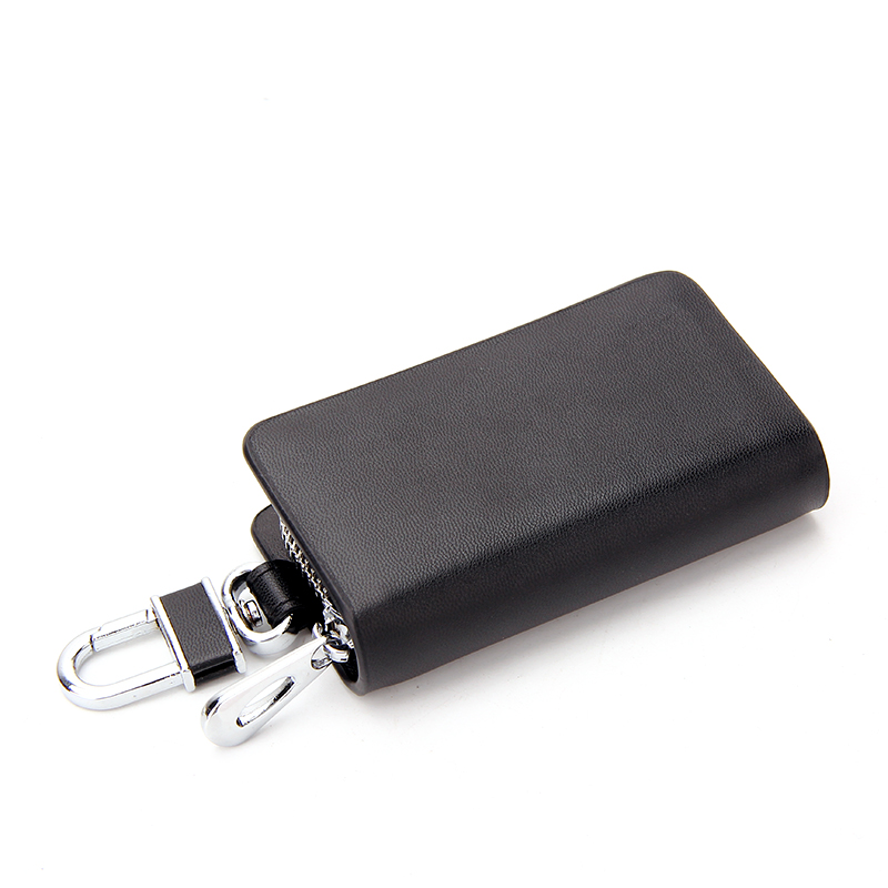 Factory OEM High Quality Zip Round Compact PU Leather Key Wallets