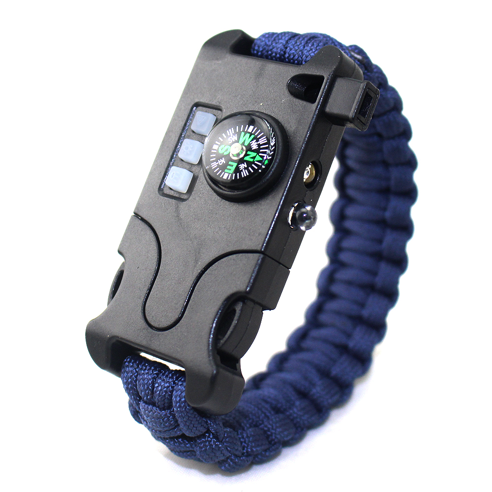Оптовая продажа бесплатный образец ручной paracord long-range лазерный Открытый браслет выживания с SOS светодиодный свет для спасения выживания