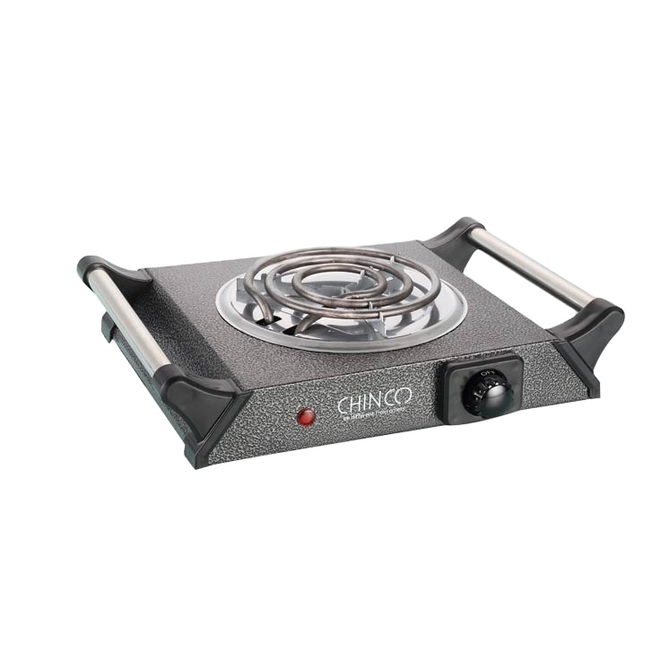 Electric Single Burner Portable Adjustable Temperature Hot Plate White Stainless charcoal star