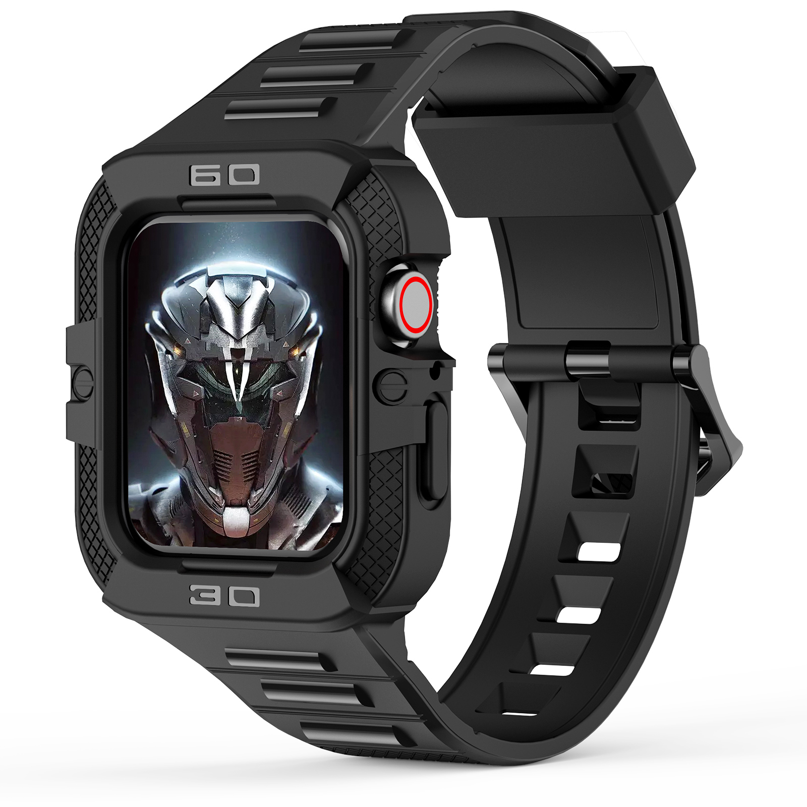 Дизайнерские силиконовые ремешки и корпус для часов Apple Watch, разъемы, ремешок-адаптер для Apple Watch, ремешок с защитой экрана 4 44 мм