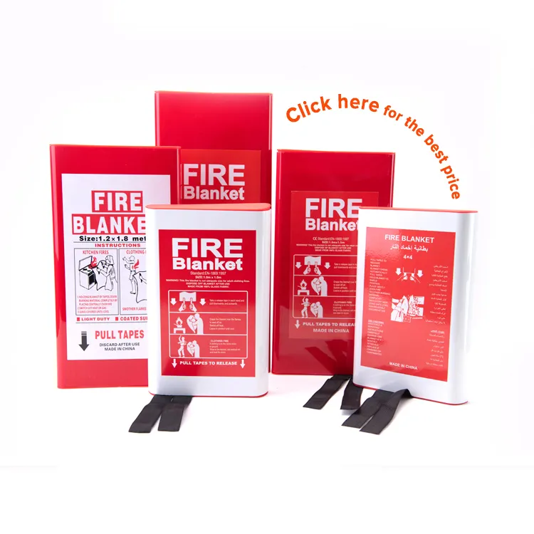High Quality 100% Fiberglass Lpcb Fire Blanket Fire Resistant Emergency Fire Escape Blankets
