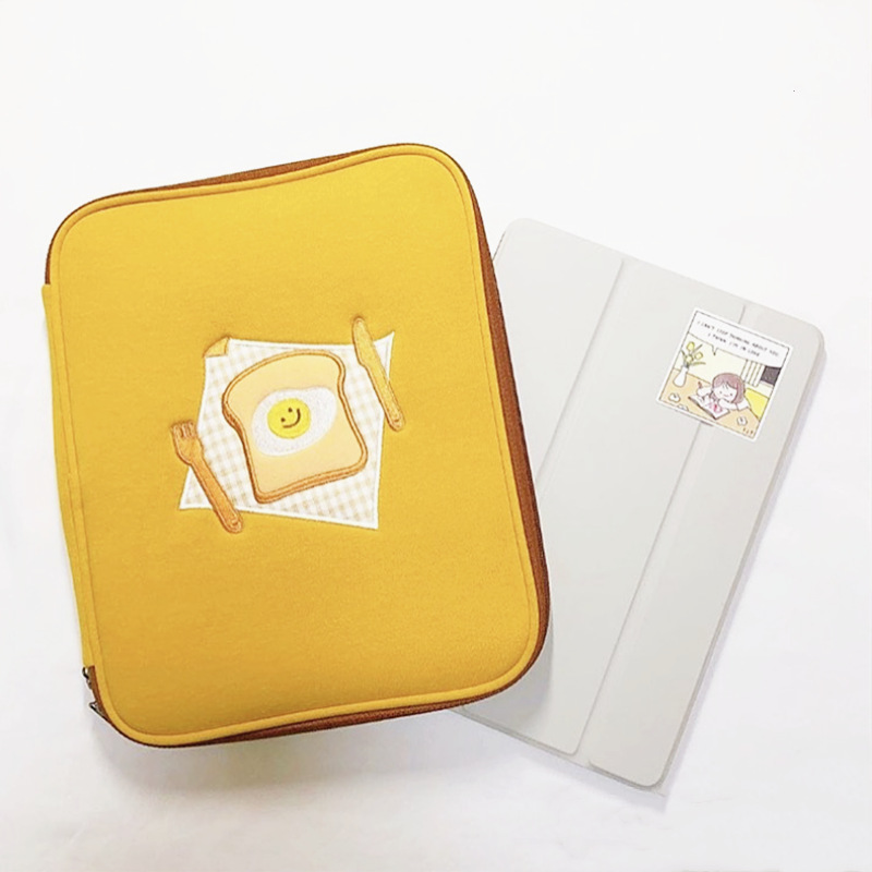 customization Korean embroidered Toast Tablet Laptop Inner Bag Hold a digital storage bag laptop bag for woman