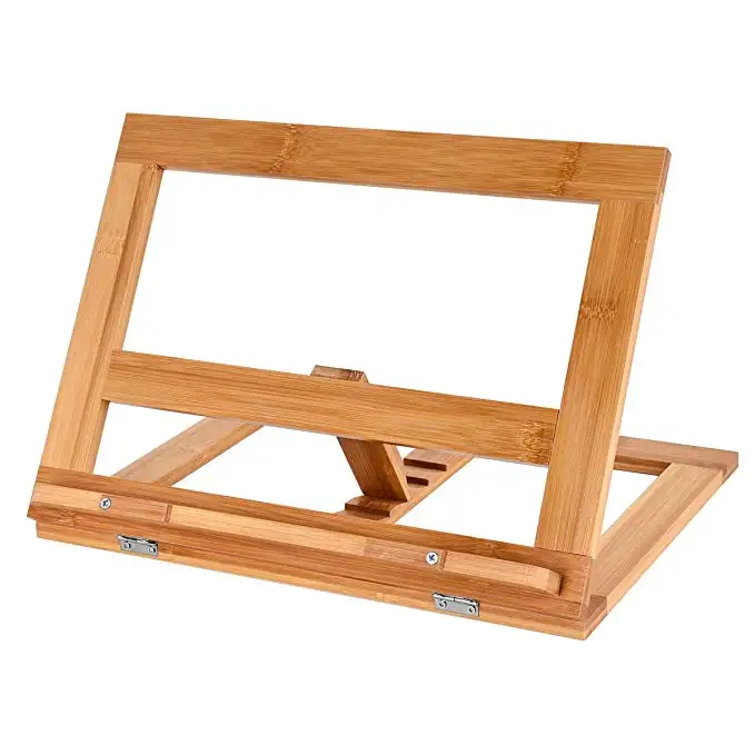 bamboo Book Stand with adjustable creative shelves