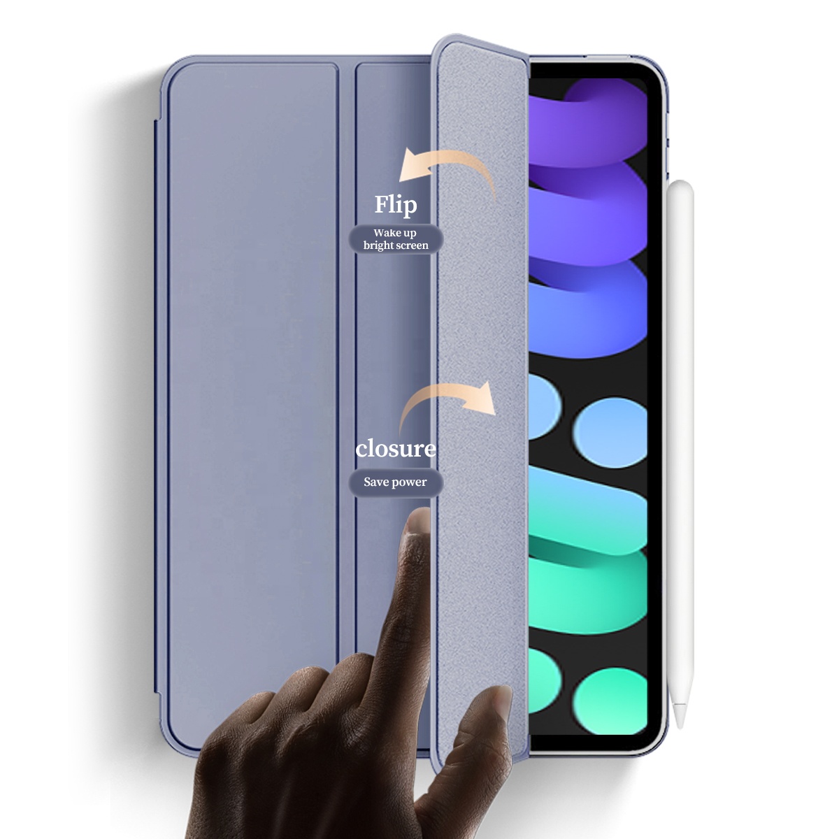 PU Leather Case Tri-fold Flip Case Smart Cover for iPad mini 6 with Magnetic case Waterproof OEM iPad mini 6 2021 Tablet Cover