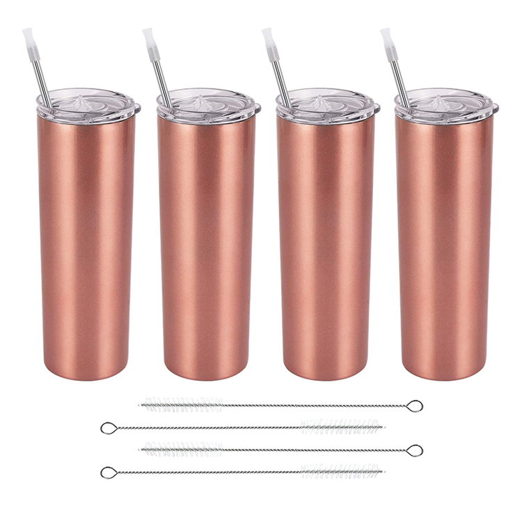 20OZ Sublimation Blanks Straight Skinny Straw Insulated Tumbler With Lid