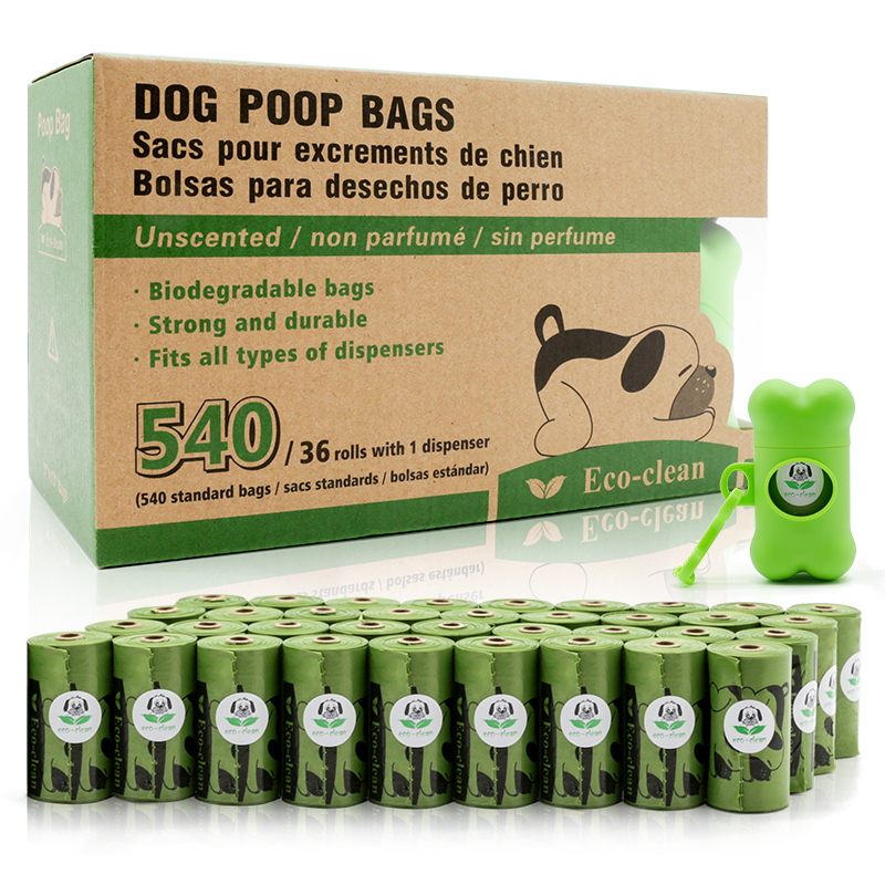36Roll Biodegradable Compostable Disposable Custom Printed Eco Friendly Black Trash Garbage Pet Dog Waste Poop Poo Bag For Dogs