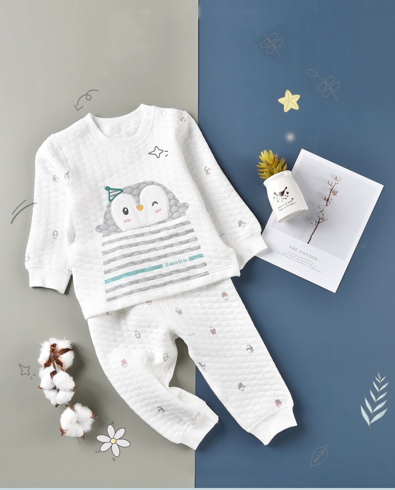 SENBODULUN 100% Cotton Unisex Autumn Woolen Long Sleeve Baby Suit for Boys and Girls