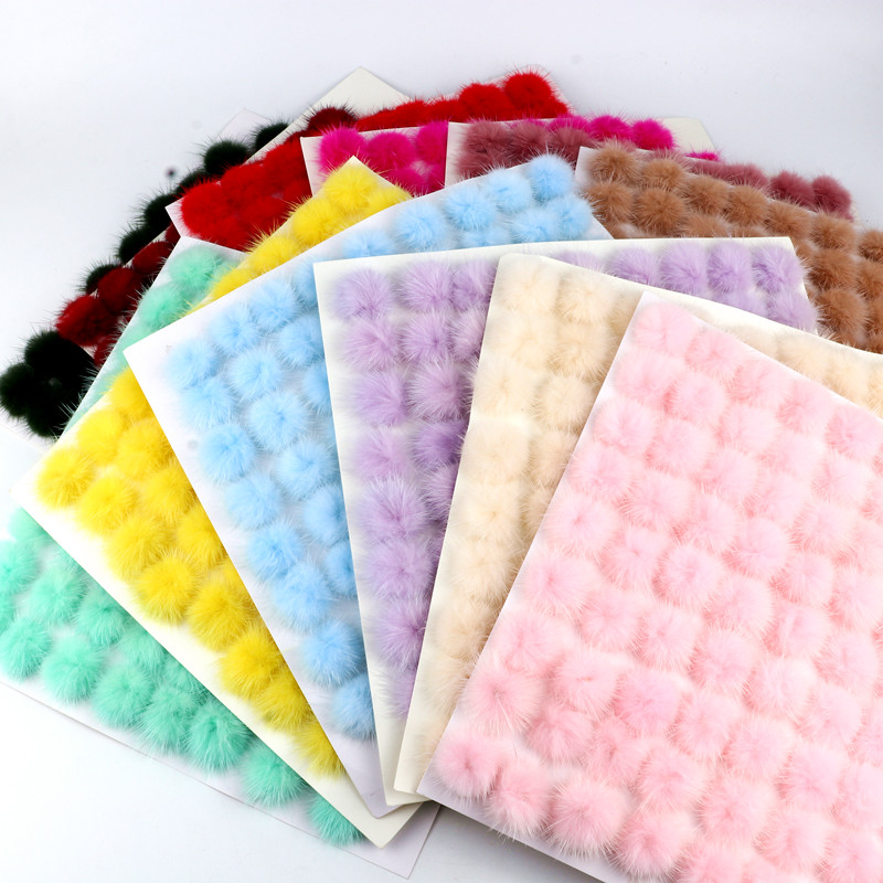 Diy Pompon Animals Fur Balls 3cm Pom Pom Sew On knitted Scarf Shoes Accessories Real Mini 30mm Mink Fur Pompom