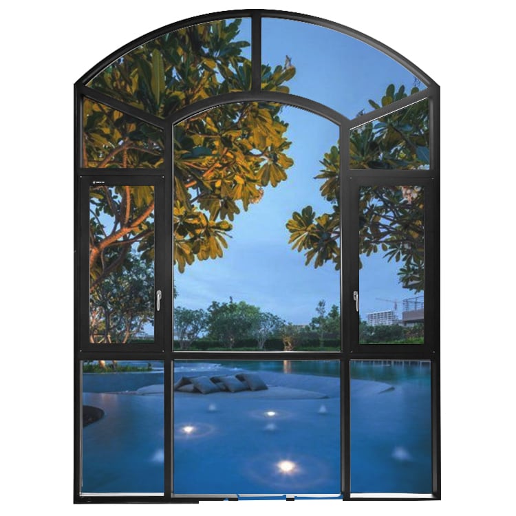Double Tempered Glass Thermally Broke Aluminum Casement Windows Awning Window With Huge Fixed Window