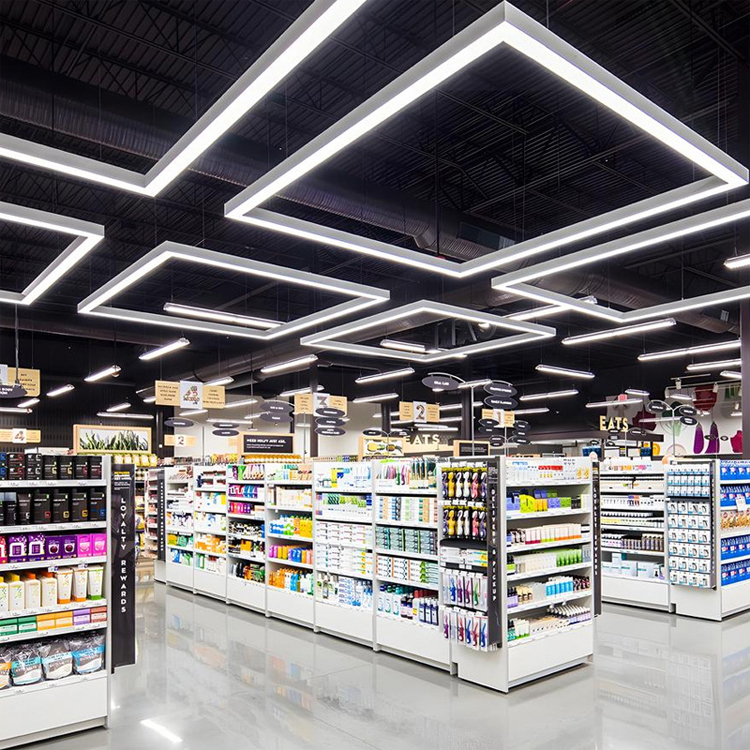 Hot Sale Led Linear Hanging Light 45W Commercial Rectangular Led Lighting Fixture Office Ceiling Pendant Lamp Led Batten Light
