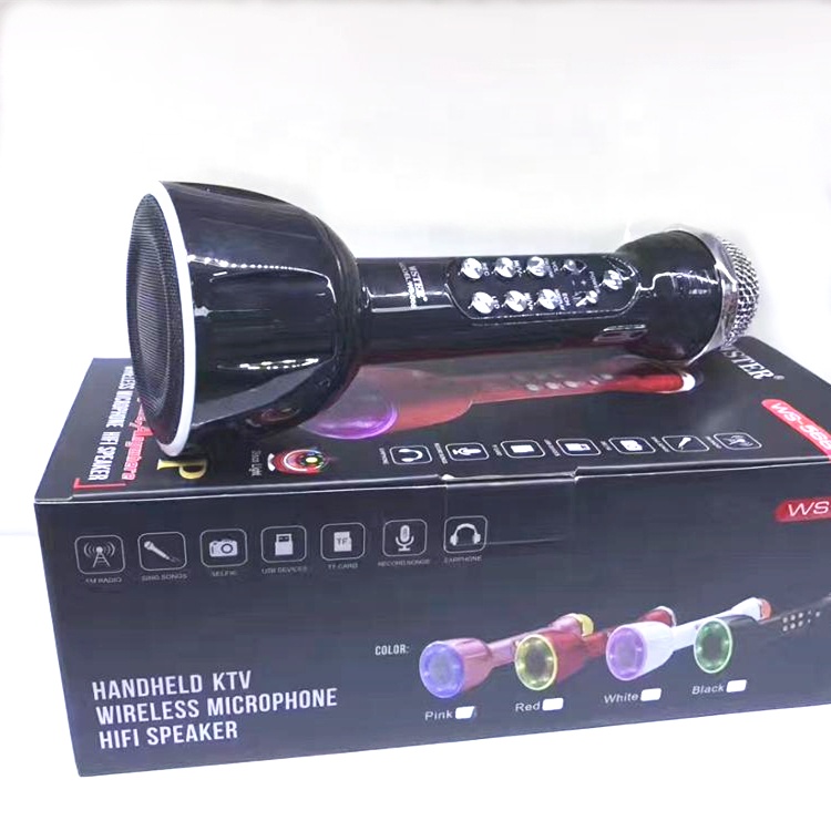 WS568 WSTER Поддержка USB TF карта fm-радио с дискотечным светом хорошее качество микрофон динамик микрофон Usb