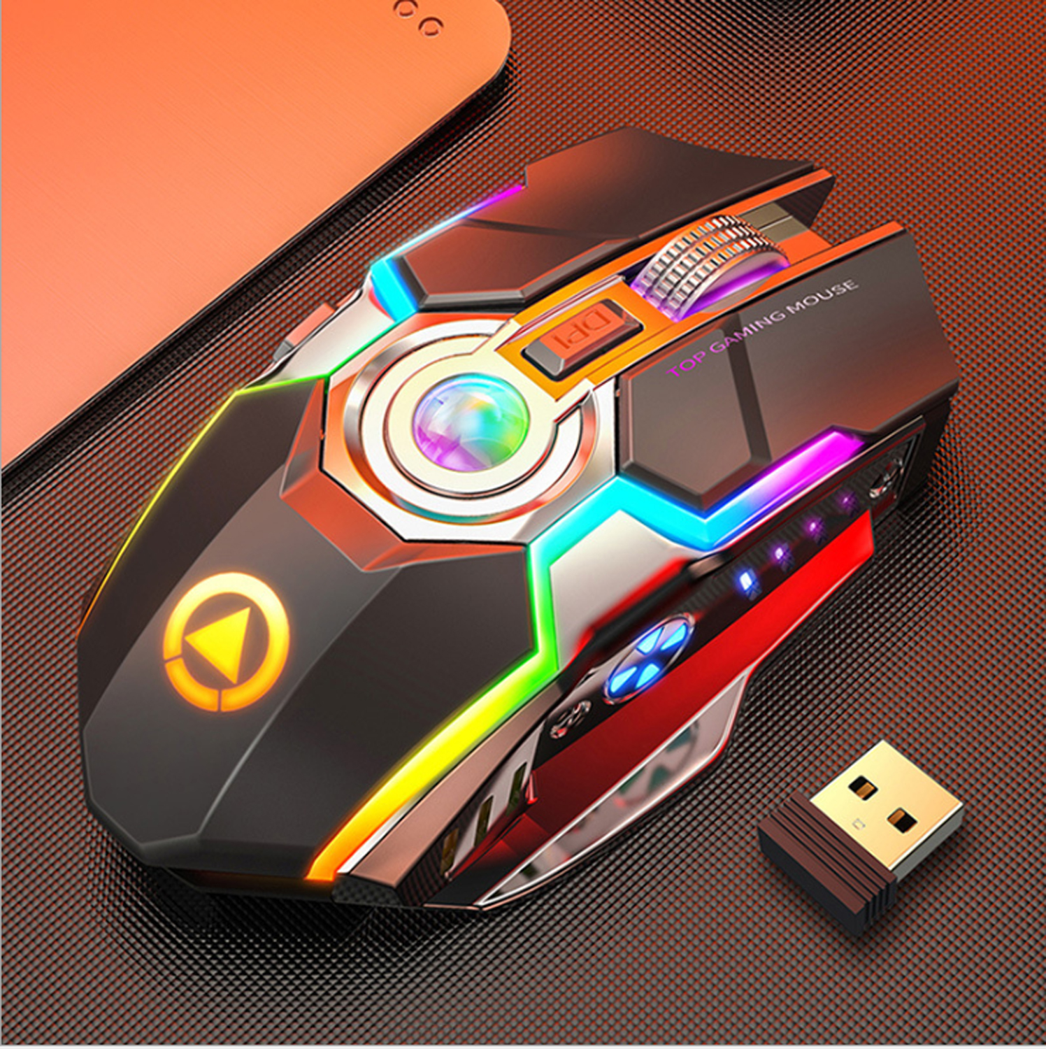 GAZ-M03 перезаряжаемая игровая мышь Silent эргономичный 7 ключей RGB подсветкой 1600 точек/дюйм Беспроводная игровая мышь для ноутбука Компьютерная про Гам