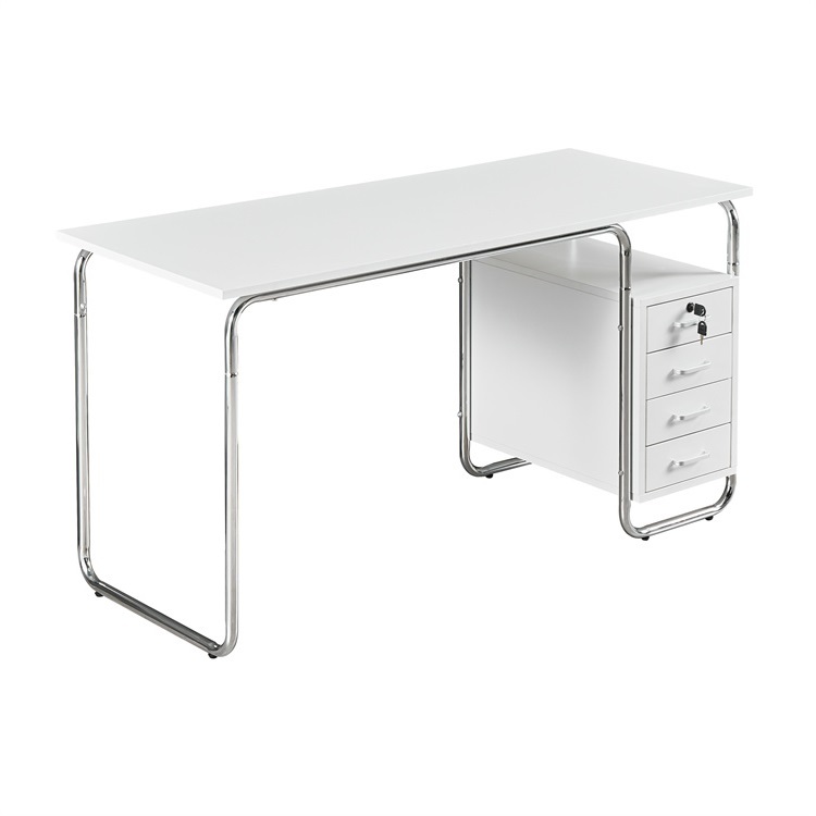 Modern Modular White Office Workstation Extendable Wooden Desk Table for Employees Comfortable Working Environment