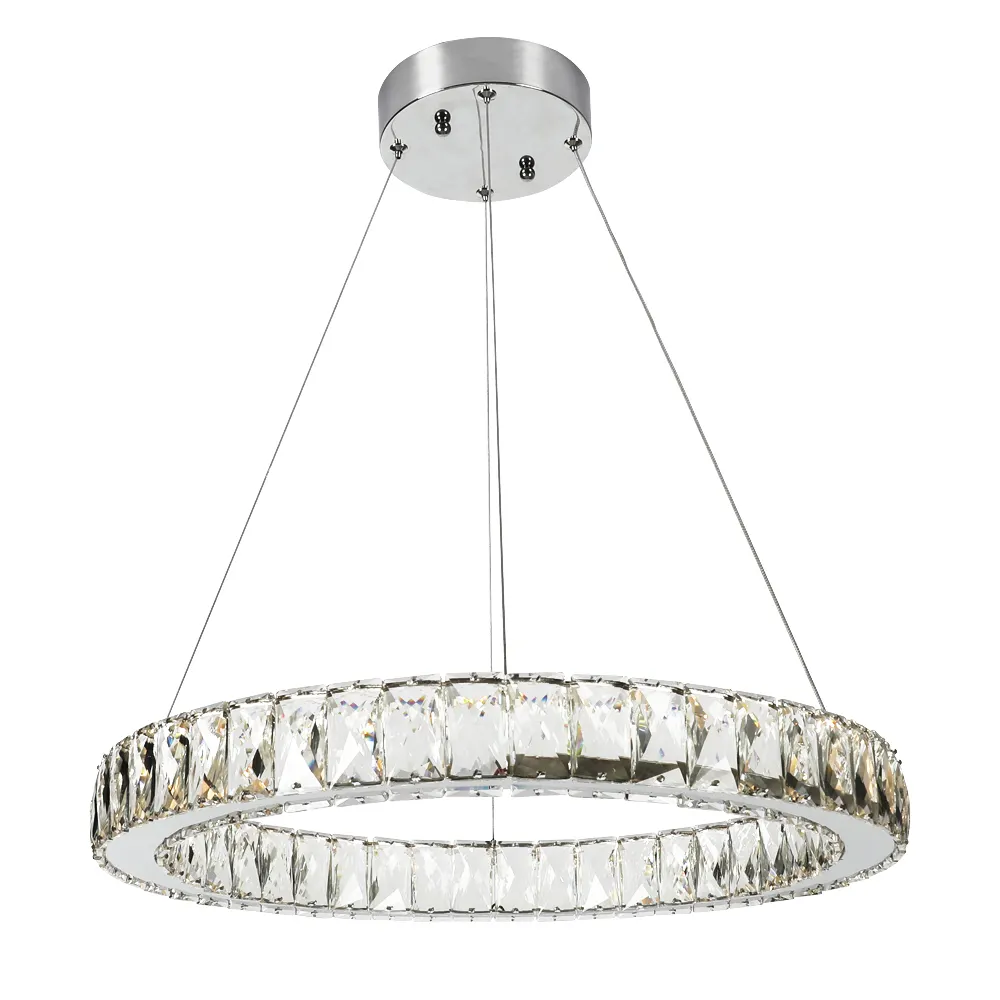 Round Crystal Glam Chandelier Pendant Llights for Kitchen Island Luxury Modern Dining Room Pendant Light Chandelier