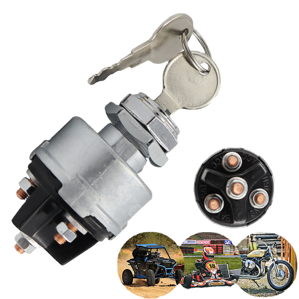 4-Position Universal Ignition Key Switch 12v, Acc/Off/IGN, Start For Tractor Forklift Tuning Truck Car Tools