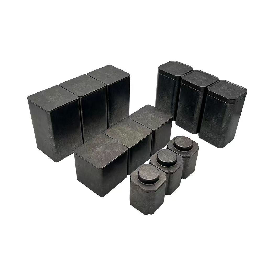 Rectangular Retro Metal/ Stainless/steel/tinplate Food Tin Box Wholesale Recyclable Customized For Food Coffee Loose Tea Tines