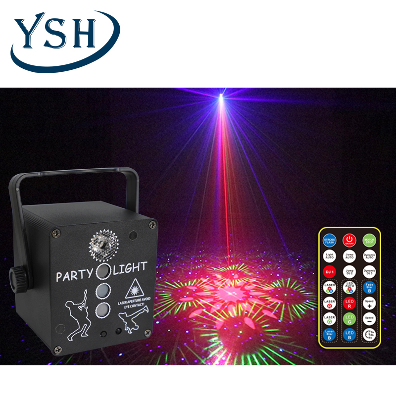 Factory price DJ Disco Lights RGB LED Stage Beam Lights Sound Activated DJ Party Lights with Strobe Flash Effects Projector wit