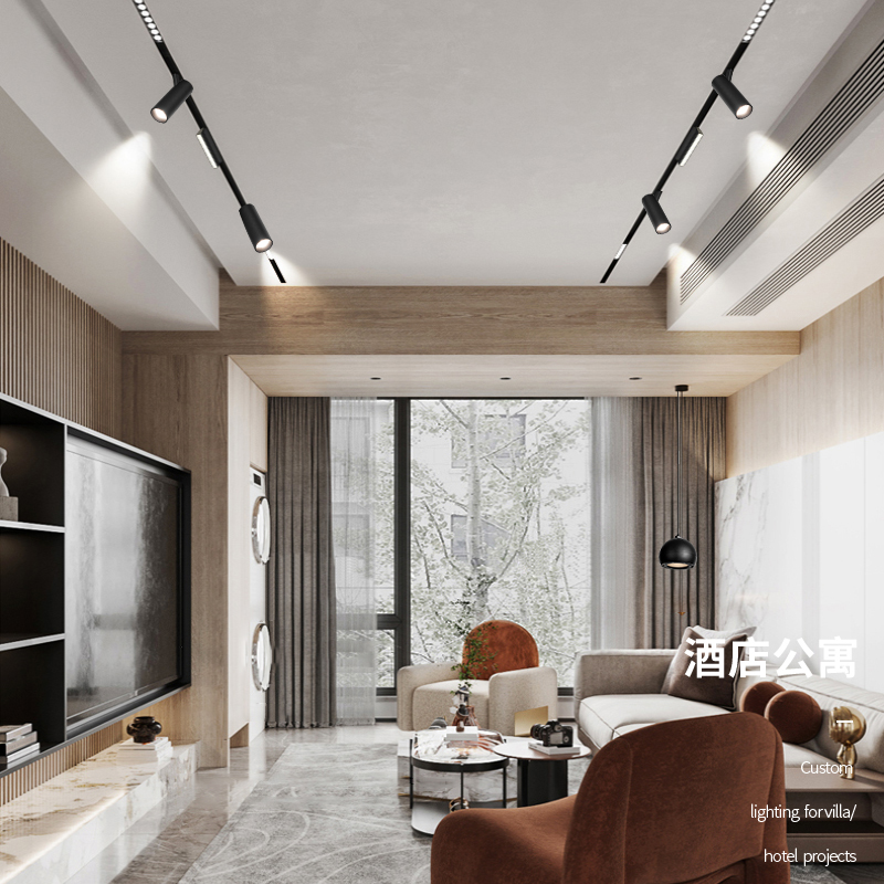 2021 New Trend 48V Linear Spotlight Magnetic Track Light System Led Track Light Surface Recessed Pendant Black Silver Luminous