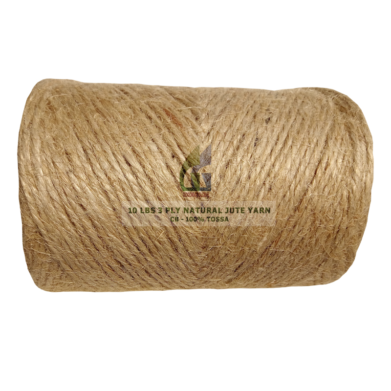 10 LBS 3 PLY 100% TOSSA CB QUALITY JUTE YARN Eco-friendly Hand Knitting Natural Jute Color Weaving Anti-bacteria Sewing Spun Raw