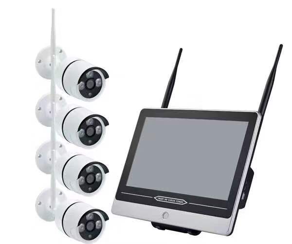 4CH 1080P Беспроводная камера NVR с 12,5 "ЖК-экраном комплект