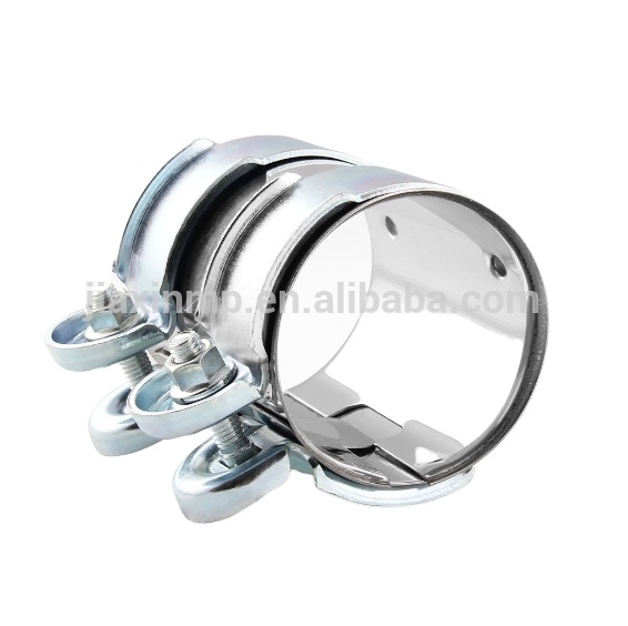 JXAUTO009 Universal Car reloading Stainless steel clamp exhaust flexible pipe exhaust clamp