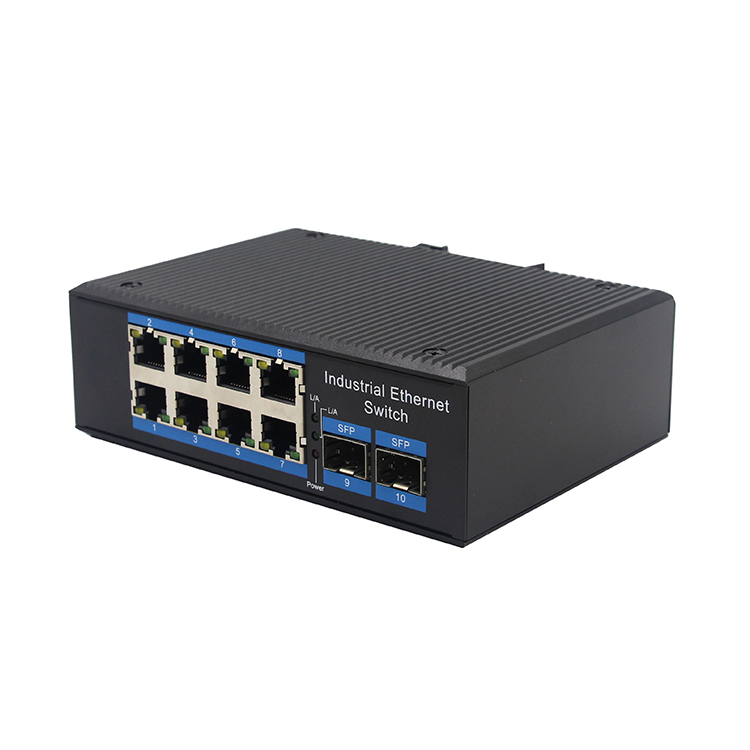 8-портовый гигабитный промышленная распределительная DIN 6KV IP40 температуры POE 8 портов 10/100/1000 Мбит/с + 2G SFP промышленный PoE коммутатор Ethernet